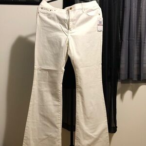 Michael Kors White Flare Wide-Leg Jeans